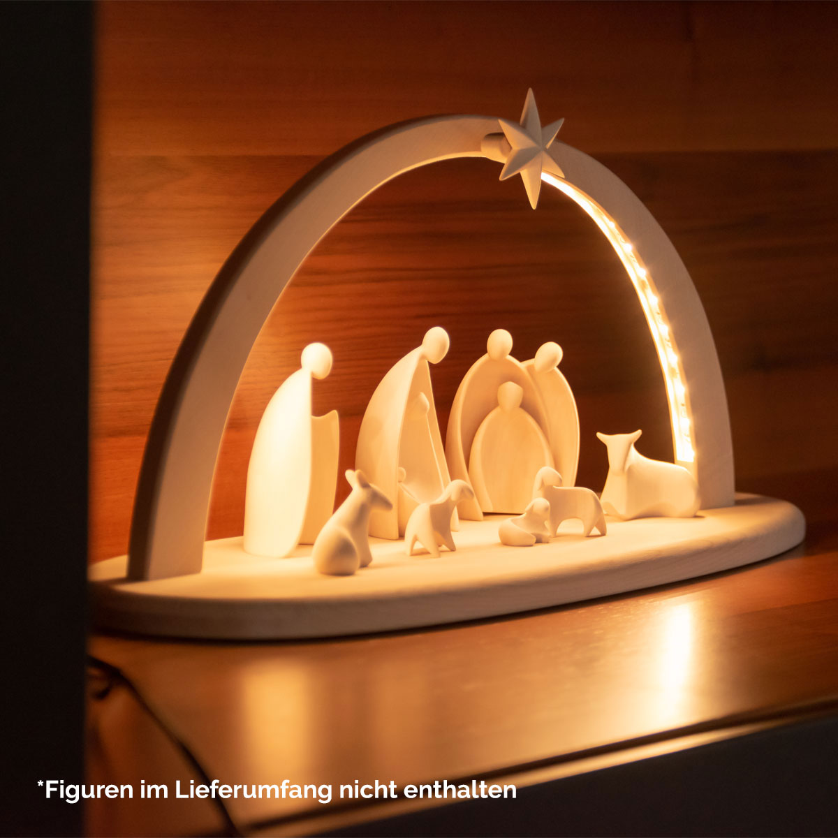 Stall mit Beleuchtung ‘Sternenlicht' | Fichte natur | gleichmäßiges & angenehmes Licht | Made in Südtirol