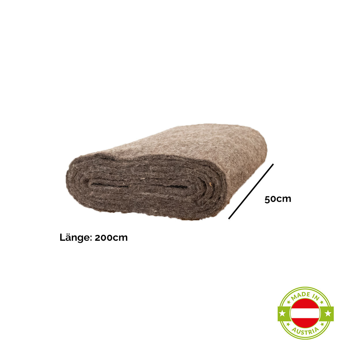 Winterschutzmatte aus reinem Schafwollfilz | 30 x 200 x 0,5 cm | naturweiß | 500 g/m²