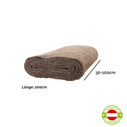 Winterschutzmatte aus reinem Schafwollfilz | 30 x 200 x 0,5 cm | naturweiß | 500 g/m²