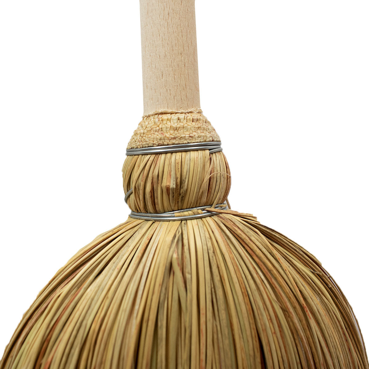 Kinder-Reisstrohbesen aus Naturmaterialien | zum Fegen oder als Hexenbesen | Länge 90 cm | CE-geprüft