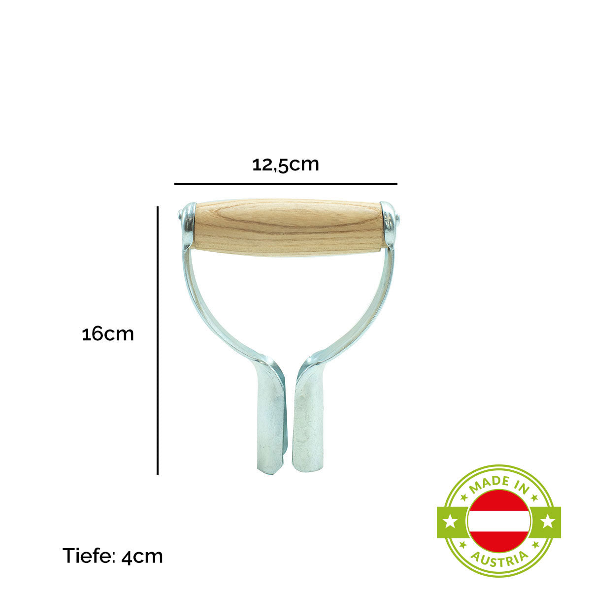 D-Griff aus Eisen und Holz |  für Stiele mit DM 3 bis 4 cm