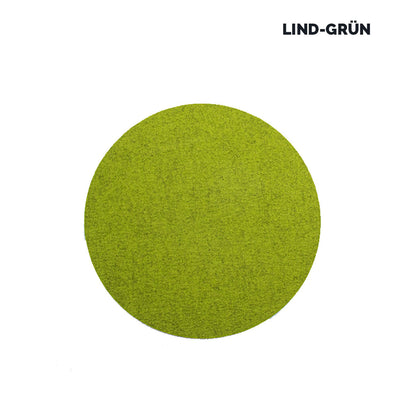 Sitz- oder Tisch-Auflage 'Color' | rund | aus 100% Schafwolle | Lind Grün | Durchmesser 34 cm | Materialstärke 5 mm | Made in Germany