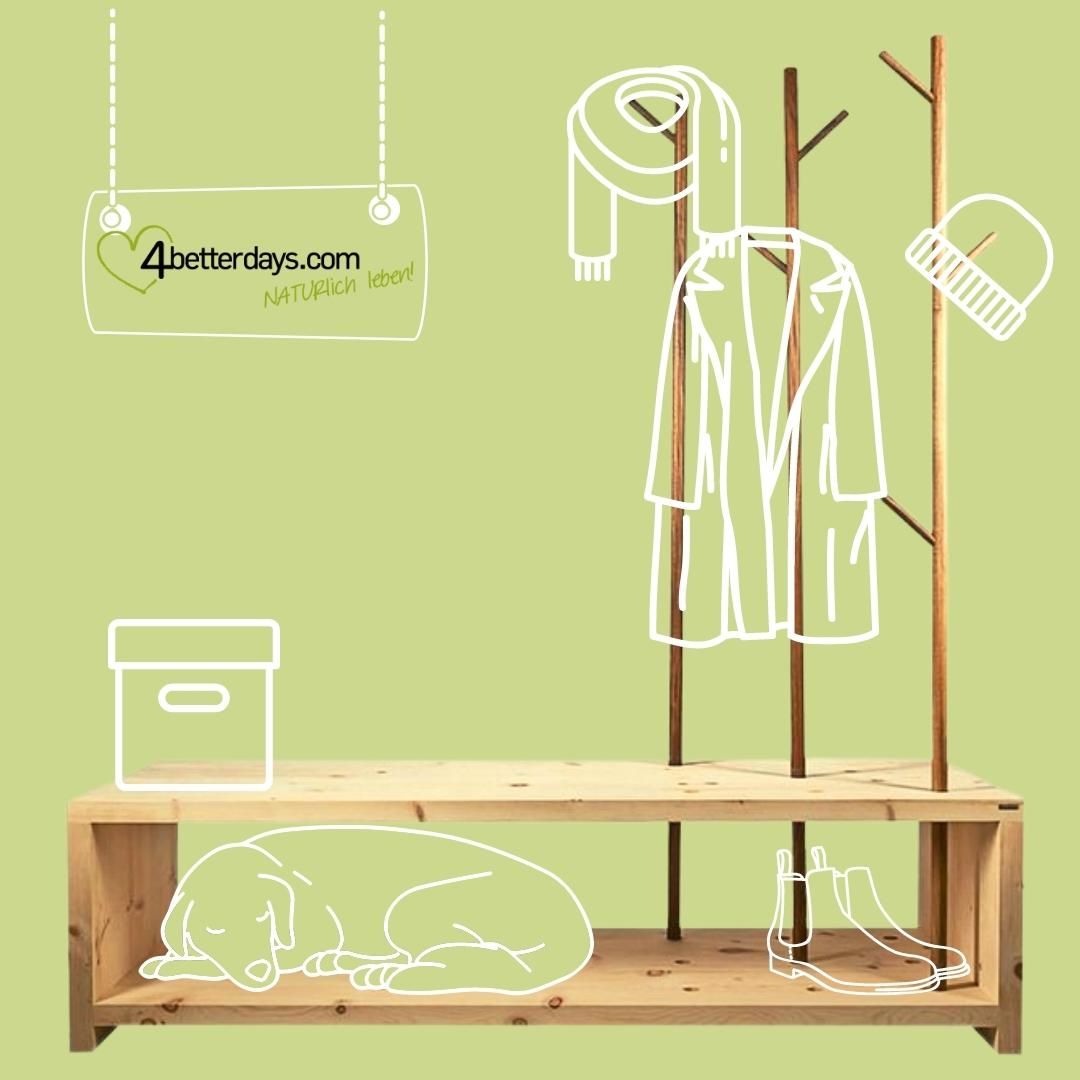 Garderobe 'MyStyle' - im Cross Country Style fichtegewachst 3cm_Staerke 150x50x45