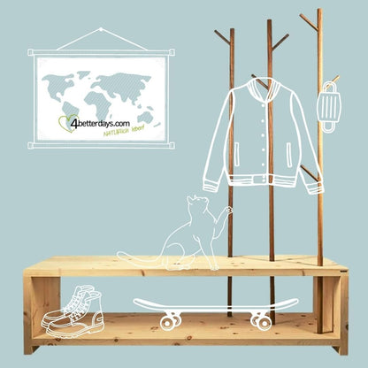 Garderobe 'MyStyle' - im Cross Country Style fichtegewachst 3cm_Staerke 150x50x45