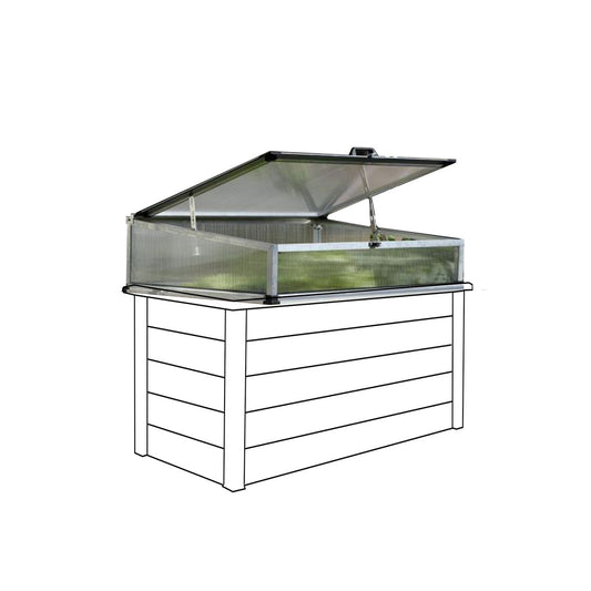 Frühbeetaufsatz aus Alu und Longlife-Gewächshausplatten | L31xB99xH32 cm