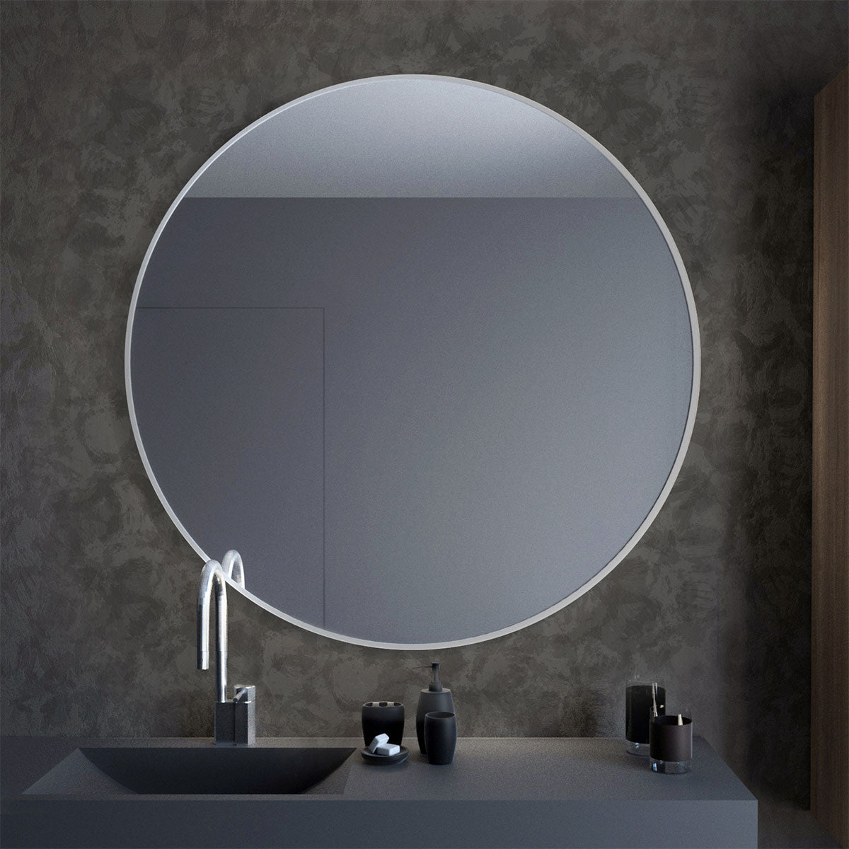 Spiegel rund 'Matteo' | DM 50 cm | in silber | Manufactured in Europe