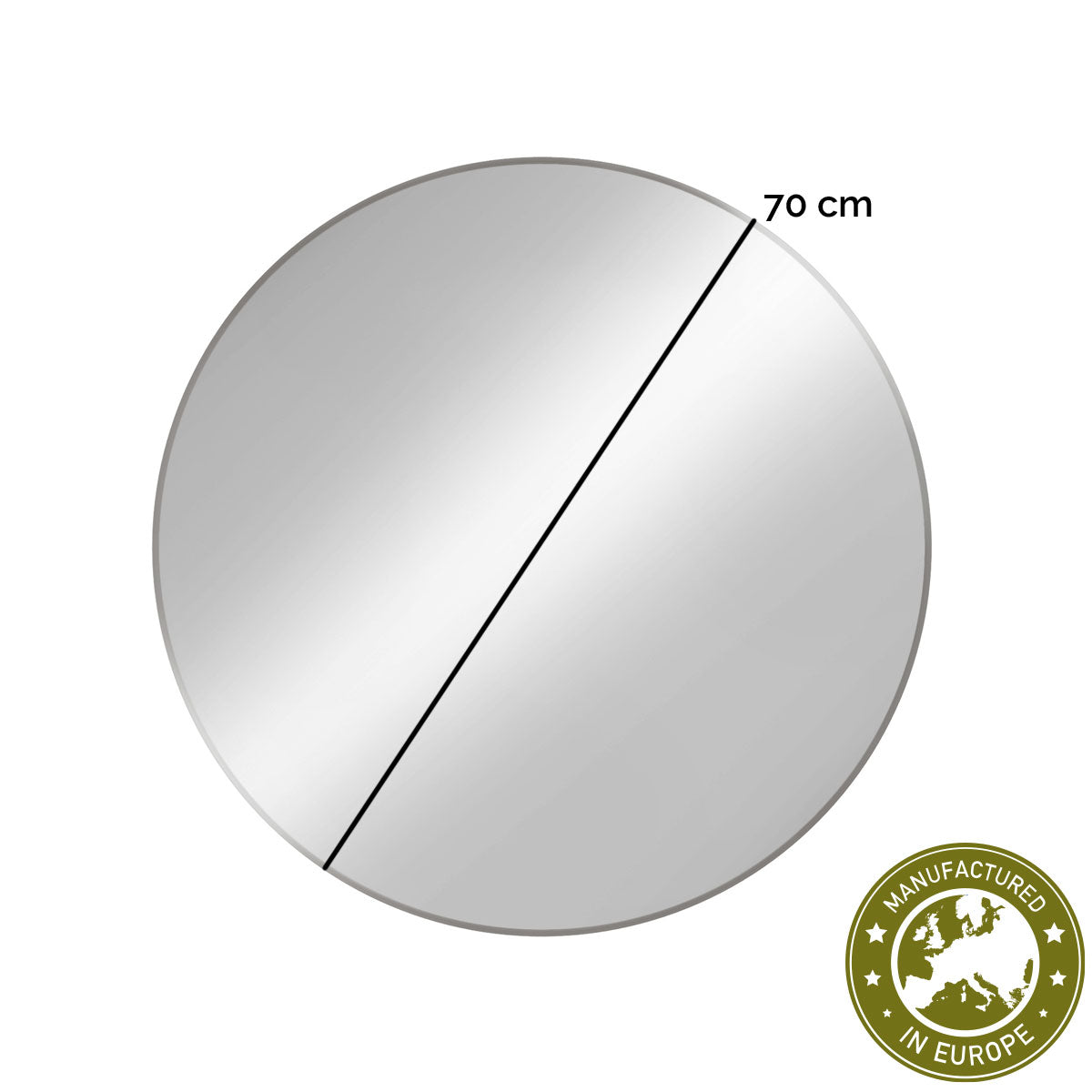 Spiegel rund 'Matteo' | DM 70 cm | in silber | Manufactured in Europe