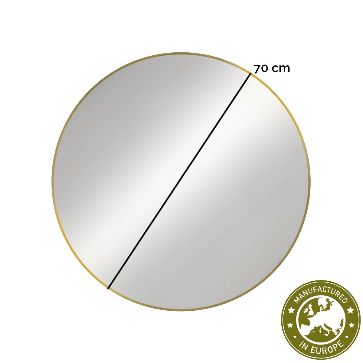 Spiegel rund 'Matteo' | DM 70 cm | in gold | Manufactured in Europe