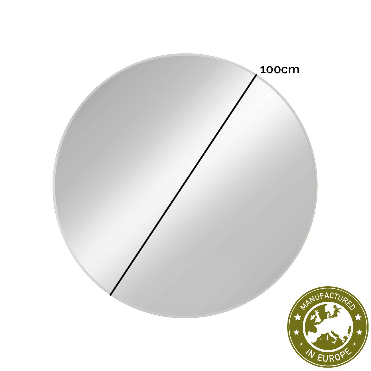 Spiegel rund 'Matteo' | DM 100 cm | in weiß | Manufactured in Europe