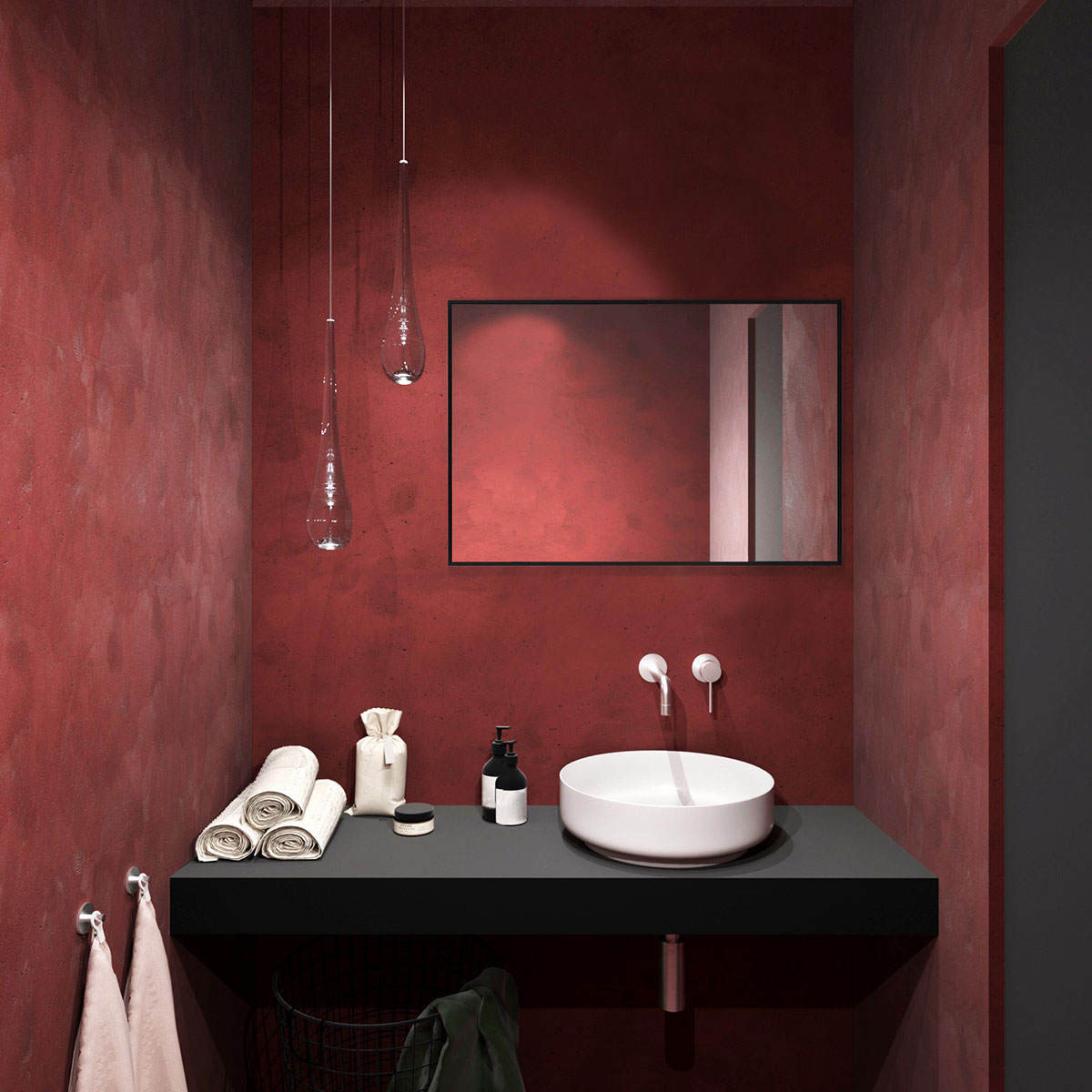 Spiegel rechteckig 'Er' | 60 x 90 x 0,4 cm | in schwarz | Manufactured in Europe