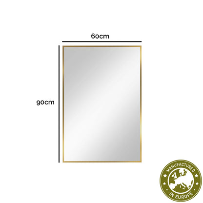 Spiegel rechteckig 'Er' | 60 x 90 x 0,4 cm | in gold | Manufactured in Europe
