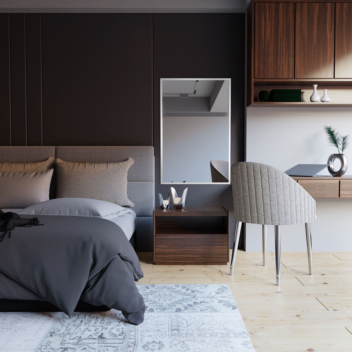 Spiegel rechteckig 'Er' | 60 x 90 x 0,4 cm | in weiß | Manufactured in Europe