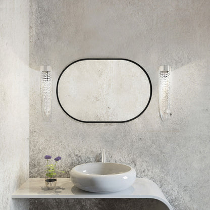 Spiegel pastillenförmig 'Pille' | 95 x 40 cm | in schwarz | Manufactured in Europe