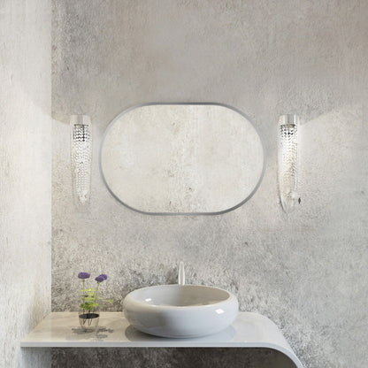 Spiegel pastillenförmig 'Pille' | 95 x 40 cm | in silber | Manufactured in Europe