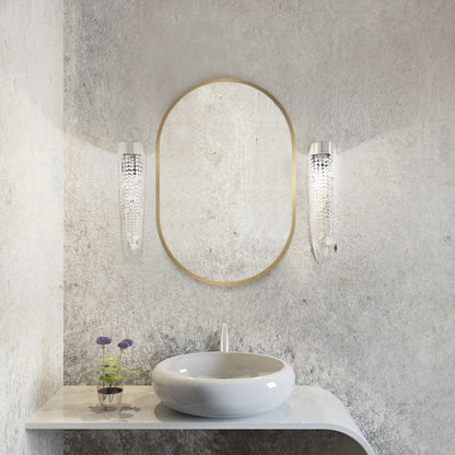 Spiegel pastillenförmig 'Pille' | 95 x 40 cm | in gold | Manufactured in Europe