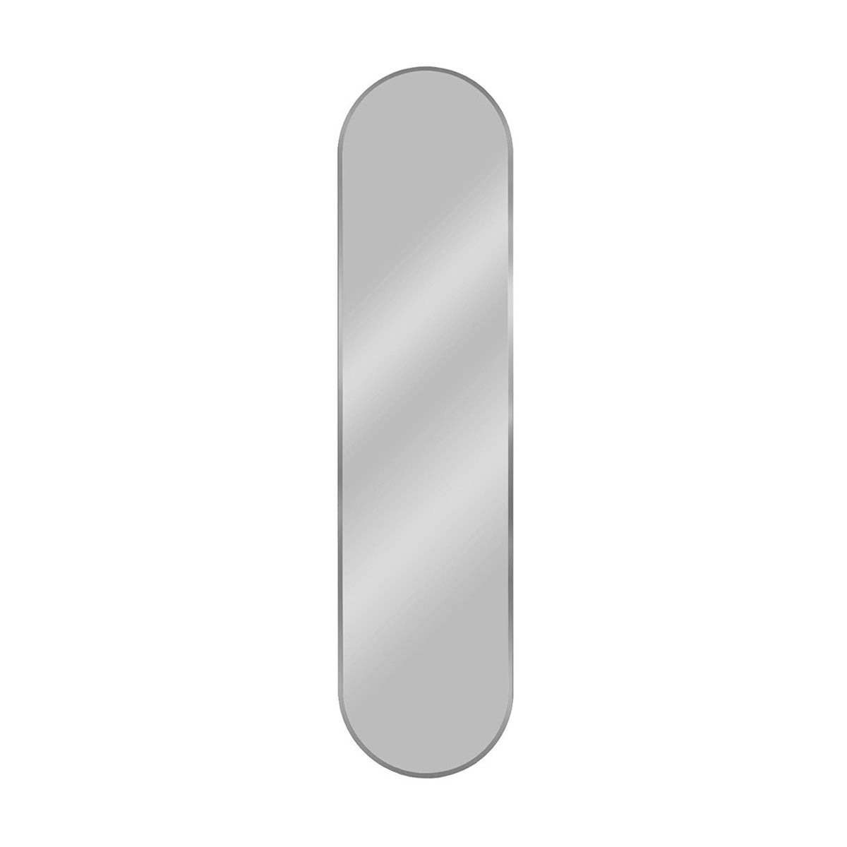 Spiegel pastillenförmig 'Pille' | 155 x 40 cm | in silber | Manufactured in Europe