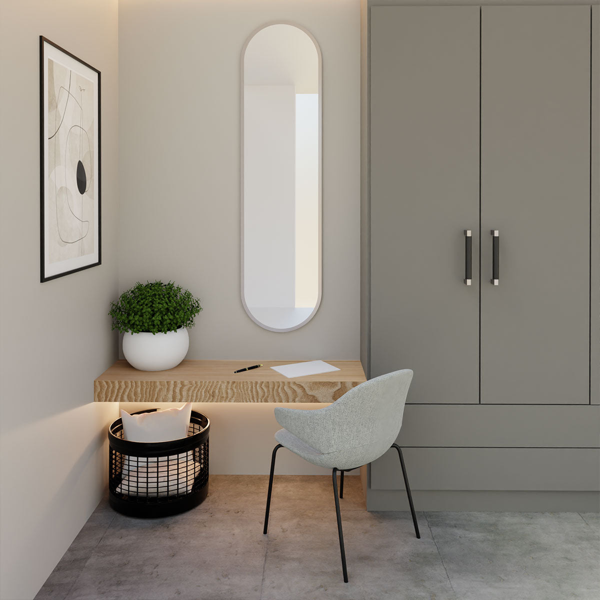 Spiegel pastillenförmig 'Pille' | 155 x 40 cm | in weiß | Manufactured in Europe