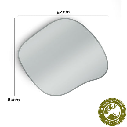 Spiegel organisch 'Xenia' | 60 x 52 cm | in silber | Manufactured in Europe