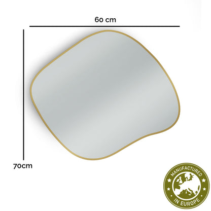 Spiegel organisch 'Xenia' | 70 x 60 cm | in gold | Manufactured in Europe