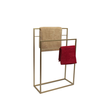 Handtuchhalter zweiläufig stehend 'Mia' | Metallhohlrohr lackiert | in schwarz | 50 x 25 x 90 cm | Manufactured in Europe