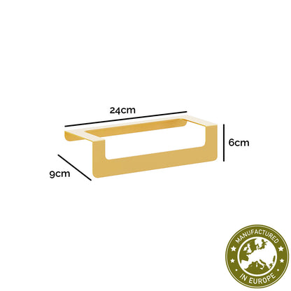 Handtuchhalter Wandmontage 'Jonatan' | Stahlblech 2 mm lackiert | 24 x 9 x 6 cm | in gold | Manufactured in Europe