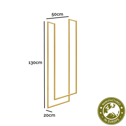 Handtuchhalter zweiläufig hängend 'Liam' | Metallhohlrohr lackiert | 50 x 20 x 130 cm | in gold | Manufactured in Europe