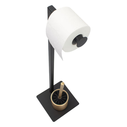 Toilettenpapier Ständer 'Levi' | Metallhohlrohr lackiert | in schwarz | Manufactured in Europe