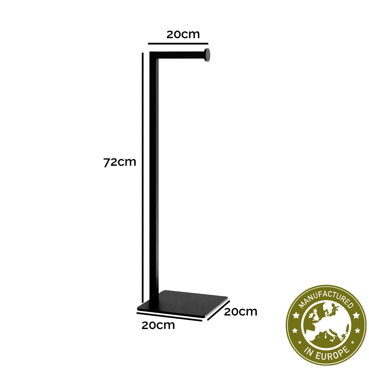 Toilettenpapier Ständer 'Levi' | Metallhohlrohr lackiert | in schwarz | Manufactured in Europe