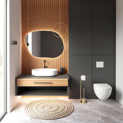 WC-Bürste 'Milo' | Glas-Metall-Behälter | in schwarz | Manufactured in Europe