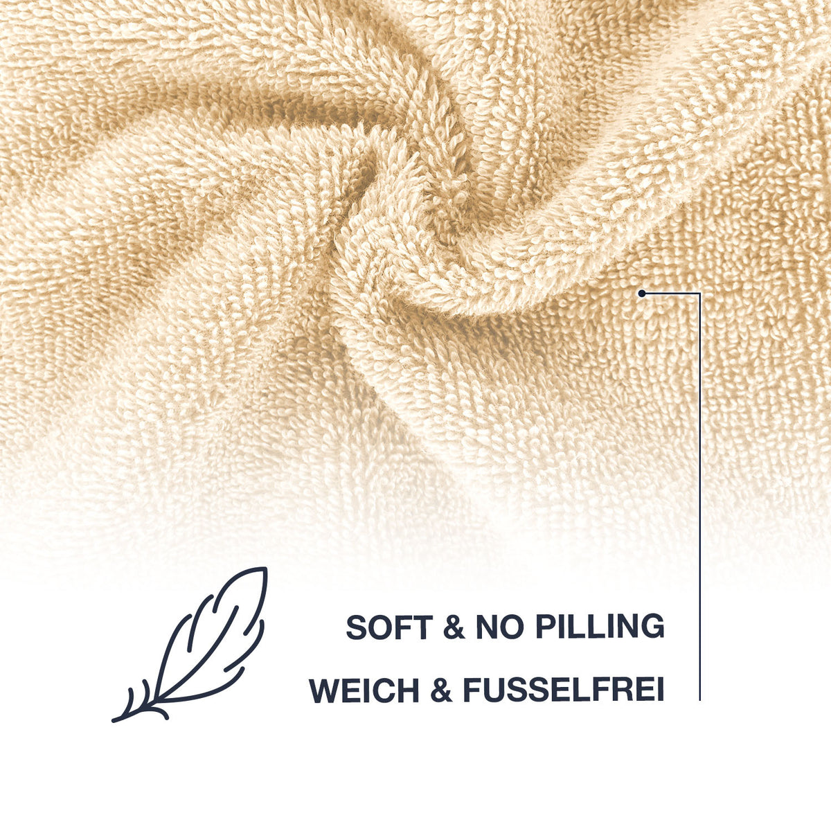 Frottier Gästetuch 'Edward' | 30 x 50 cm | 100% Baumwolle | in Beige