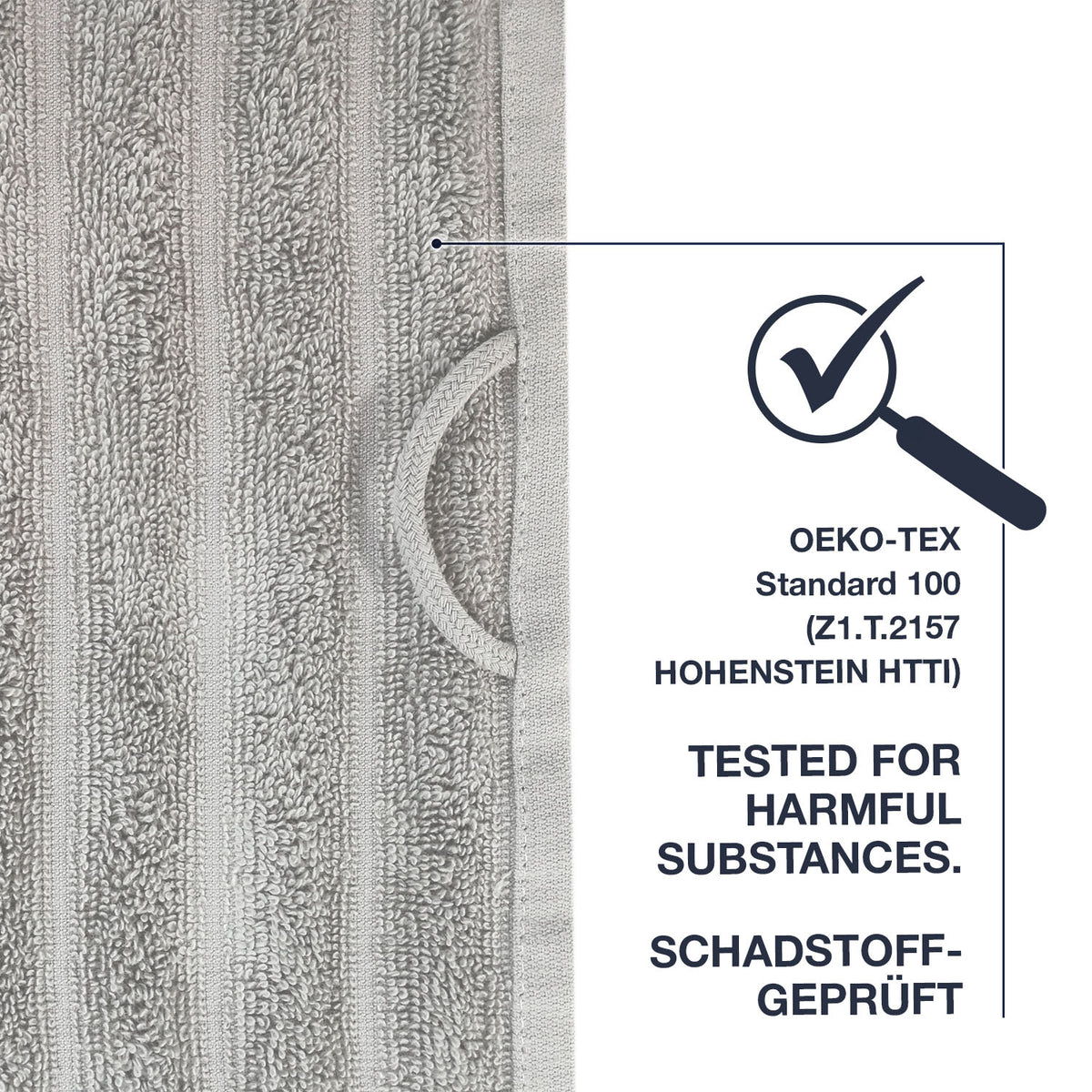 Frottier Gästetuch 'Edward' | 30 x 50 cm | 100% Baumwolle | in Grau