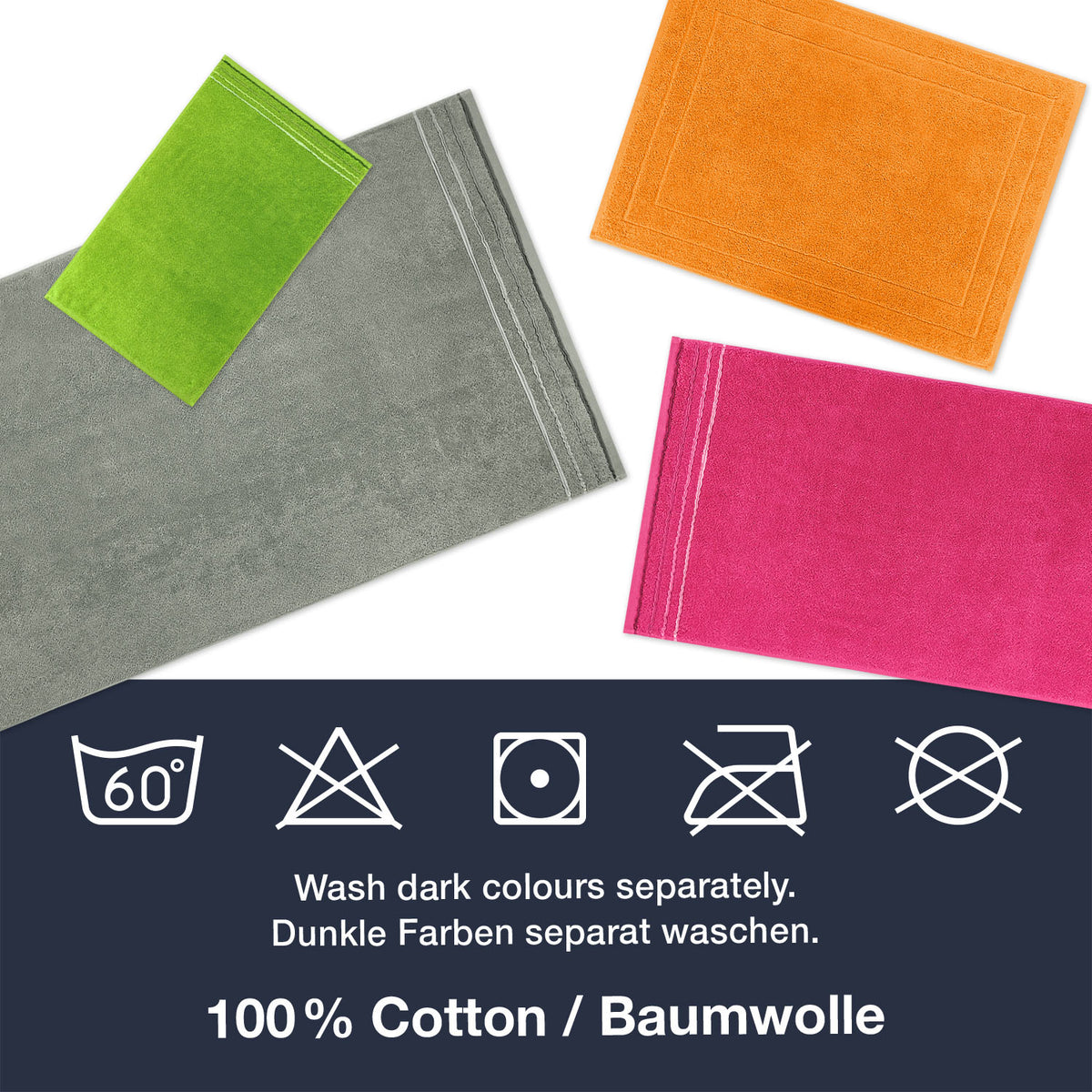 Frottier Badvorleger 'Enrico' | 50 x 70 cm | 100% Baumwolle | in Pink