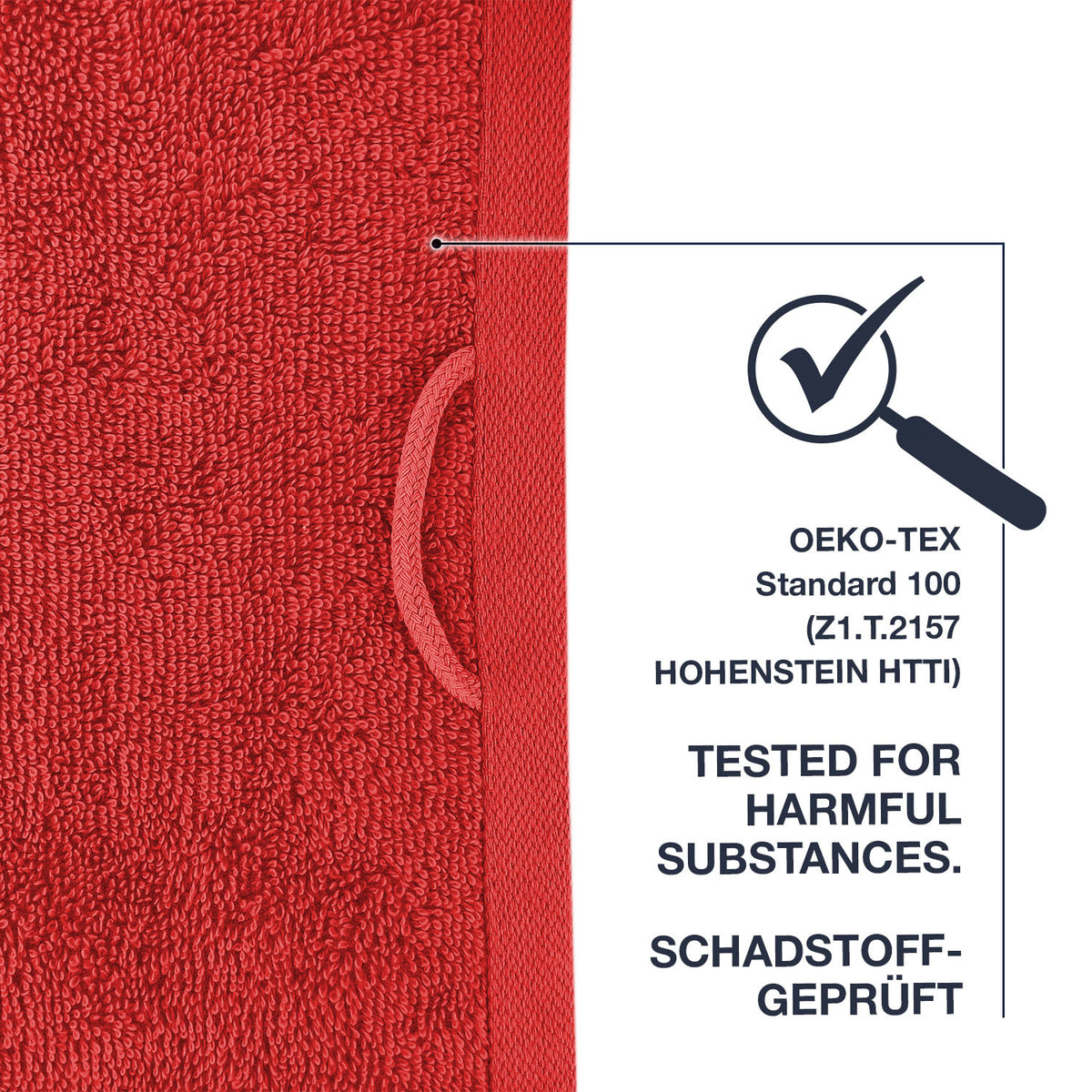 Frottier Badvorleger 'Enrico' | 50 x 70 cm | 100% Baumwolle | in Rot