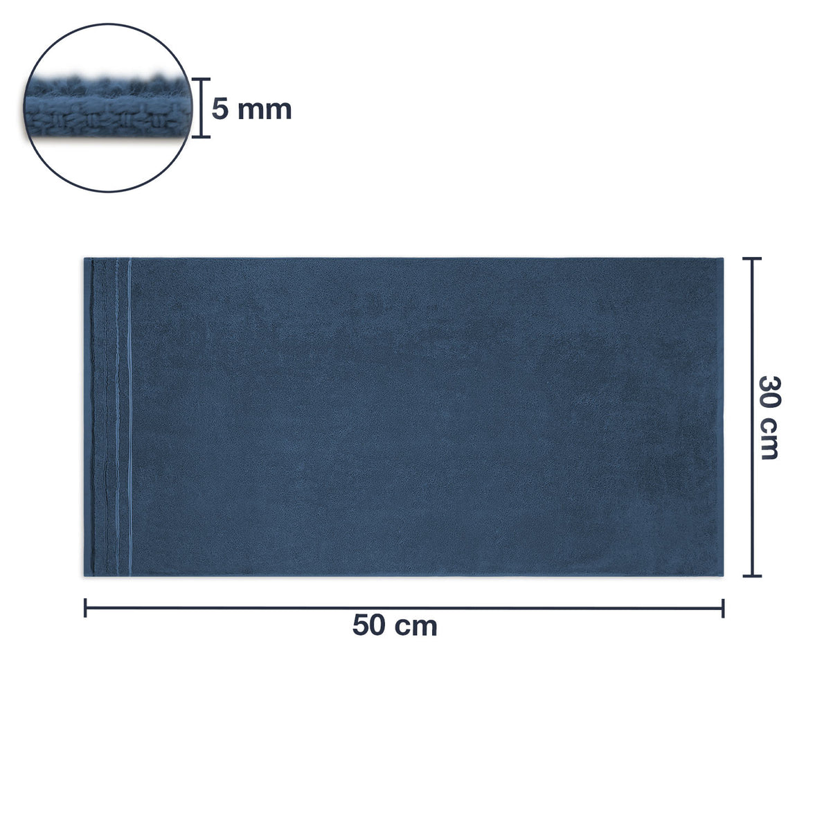 Frottier Gästetuch 'Enrico' | 30 x 50 cm | 100% Baumwolle | in Blau