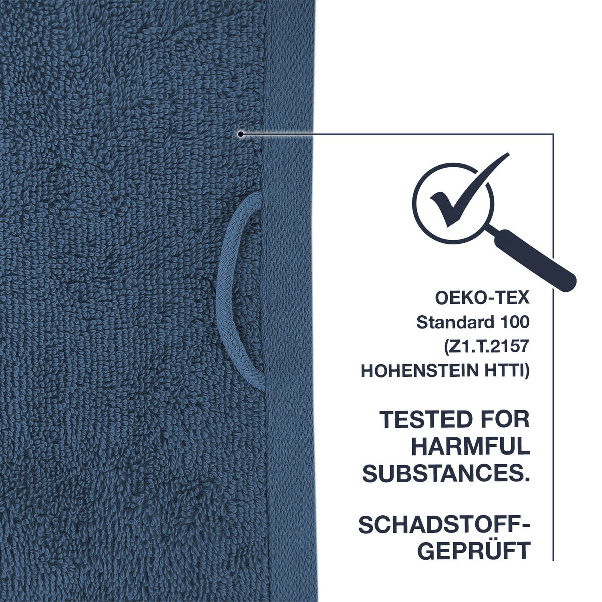 Frottier Badvorleger 'Enrico' | 50 x 70 cm | 100% Baumwolle | in Blau
