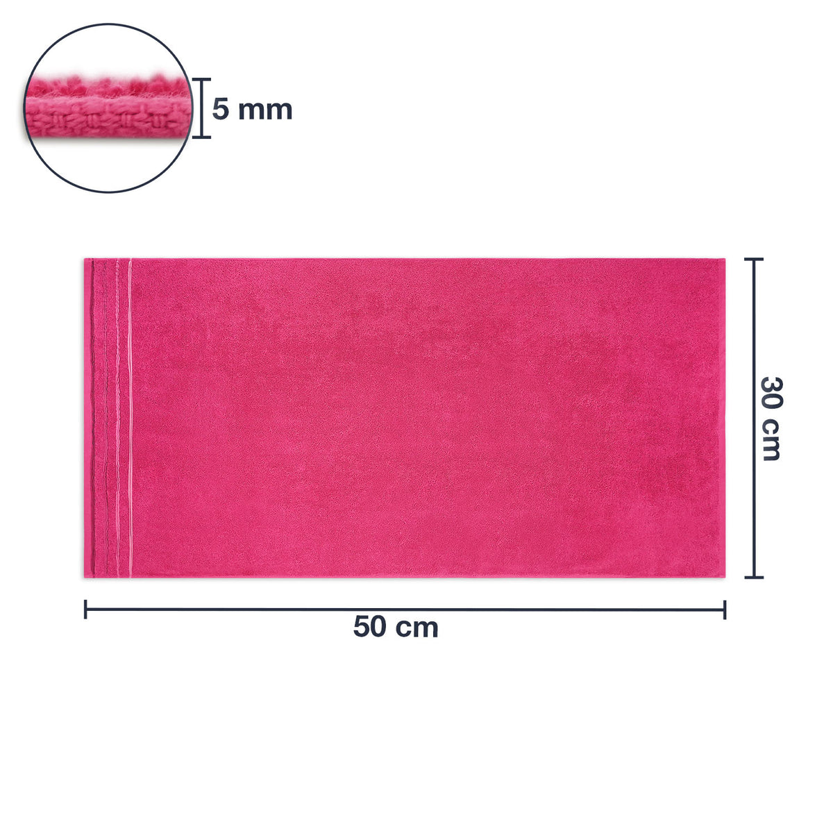 Frottier Gästetuch 'Enrico' | 30 x 50 cm | 100% Baumwolle | in Pink