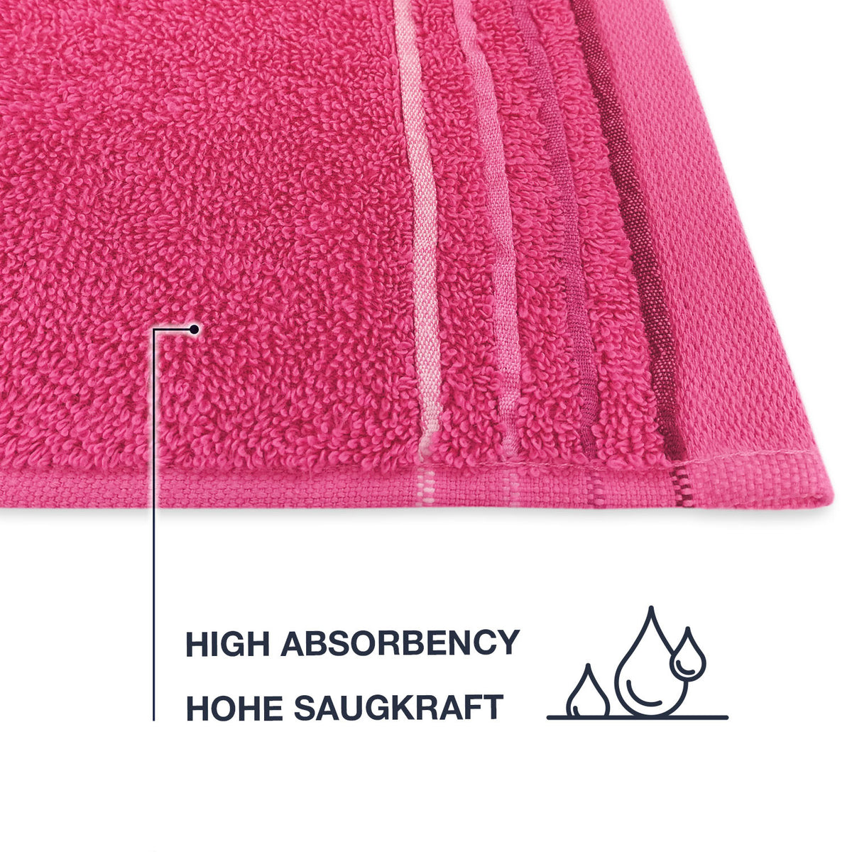 Frottier Badvorleger 'Enrico' | 50 x 70 cm | 100% Baumwolle | in Pink