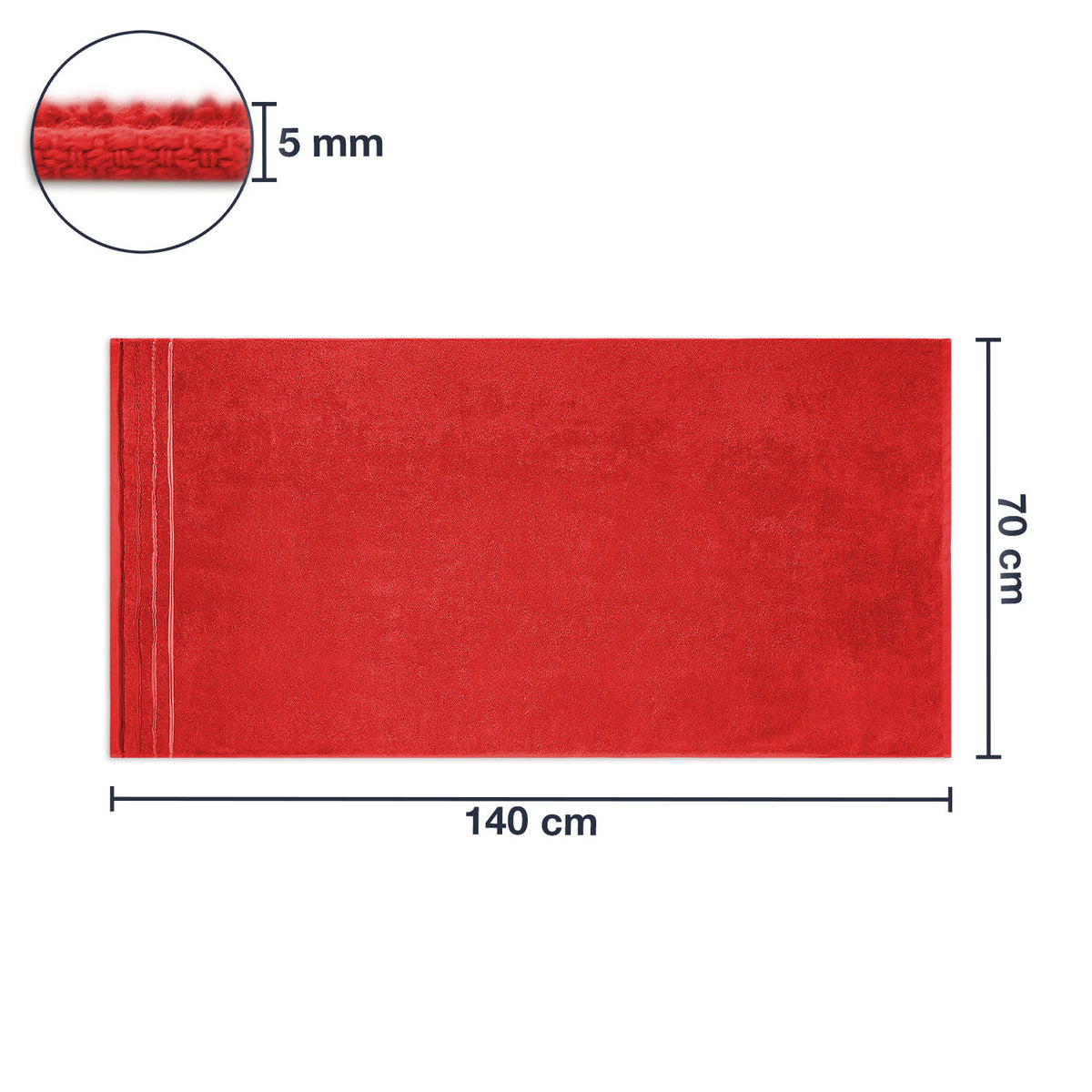 Frottier Duschtuch 'Enrico' | 70 x 140 cm | 100% Baumwolle | in Rot