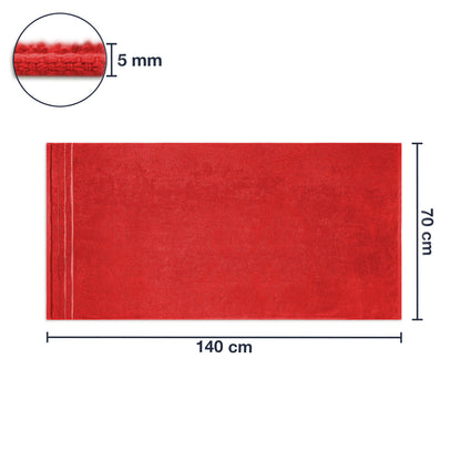 Frottier Duschtuch 'Enrico' | 70 x 140 cm | 100% Baumwolle | in Rot