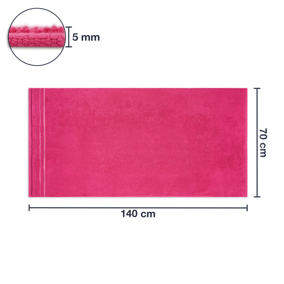 Frottier Duschtuch 'Enrico' | 70 x 140 cm | 100% Baumwolle | in Pink