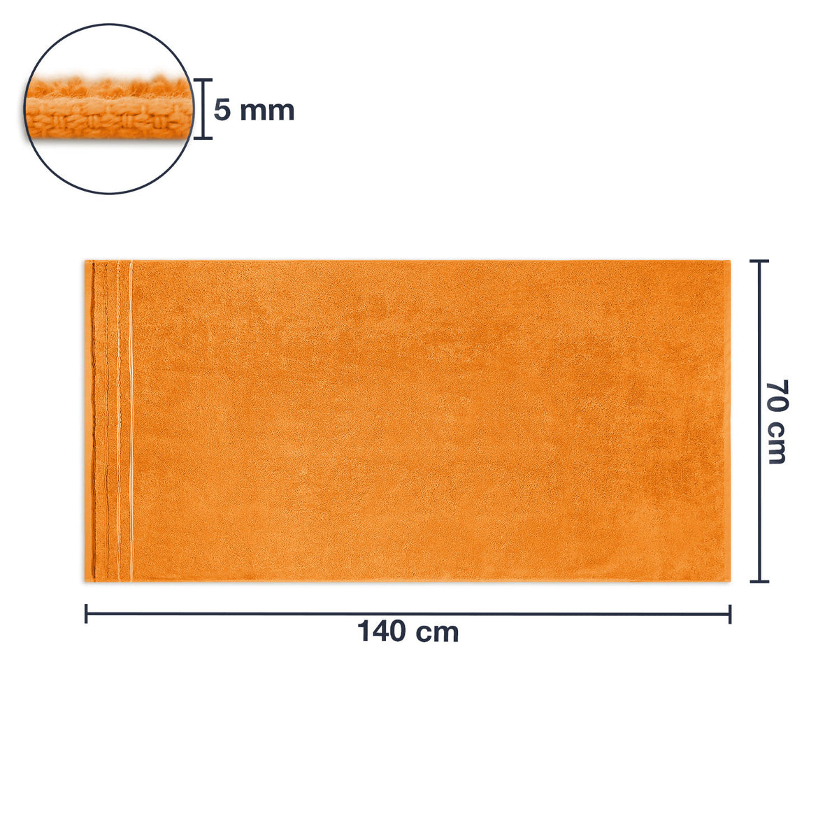Frottier Duschtuch 'Enrico' | 70 x 140 cm | 100% Baumwolle | in Orange