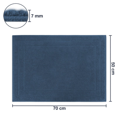 Frottier Badvorleger 'Enrico' | 50 x 70 cm | 100% Baumwolle | in Blau