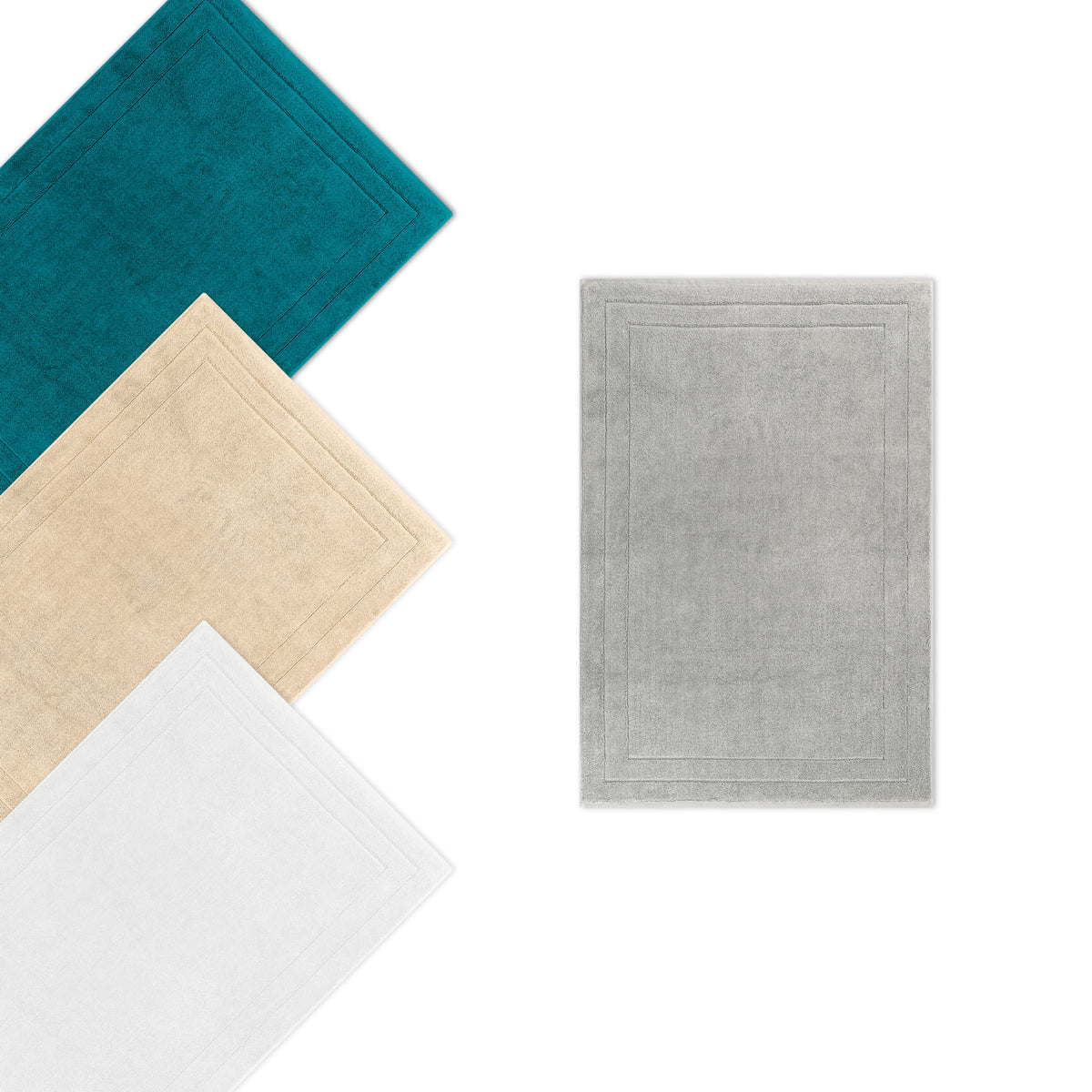 Frottier Badvorleger 'Edward' | 60 x 90 cm | 100% Baumwolle | in Petrol