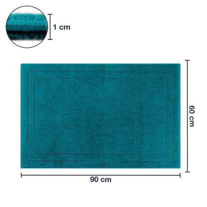 Frottier Badvorleger 'Edward' | 60 x 90 cm | 100% Baumwolle | in Petrol