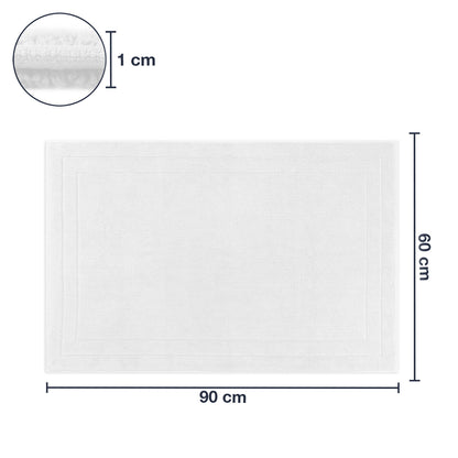 Frottier Badvorleger 'Edward' | 60 x 90 cm | 100% Baumwolle | in Weiß