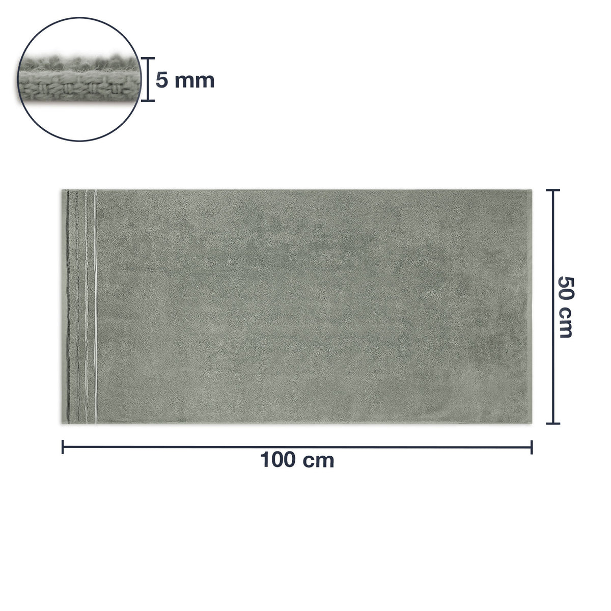 Frottier Handtuch 'Enrico' | 50 x 100 cm | 100% Baumwolle | in Grau