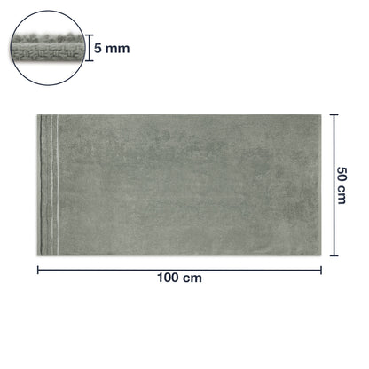 Frottier Handtuch 'Enrico' | 50 x 100 cm | 100% Baumwolle | in Grau