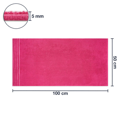 Frottier Handtuch 'Enrico' | 50 x 100 cm | 100% Baumwolle | in Pink