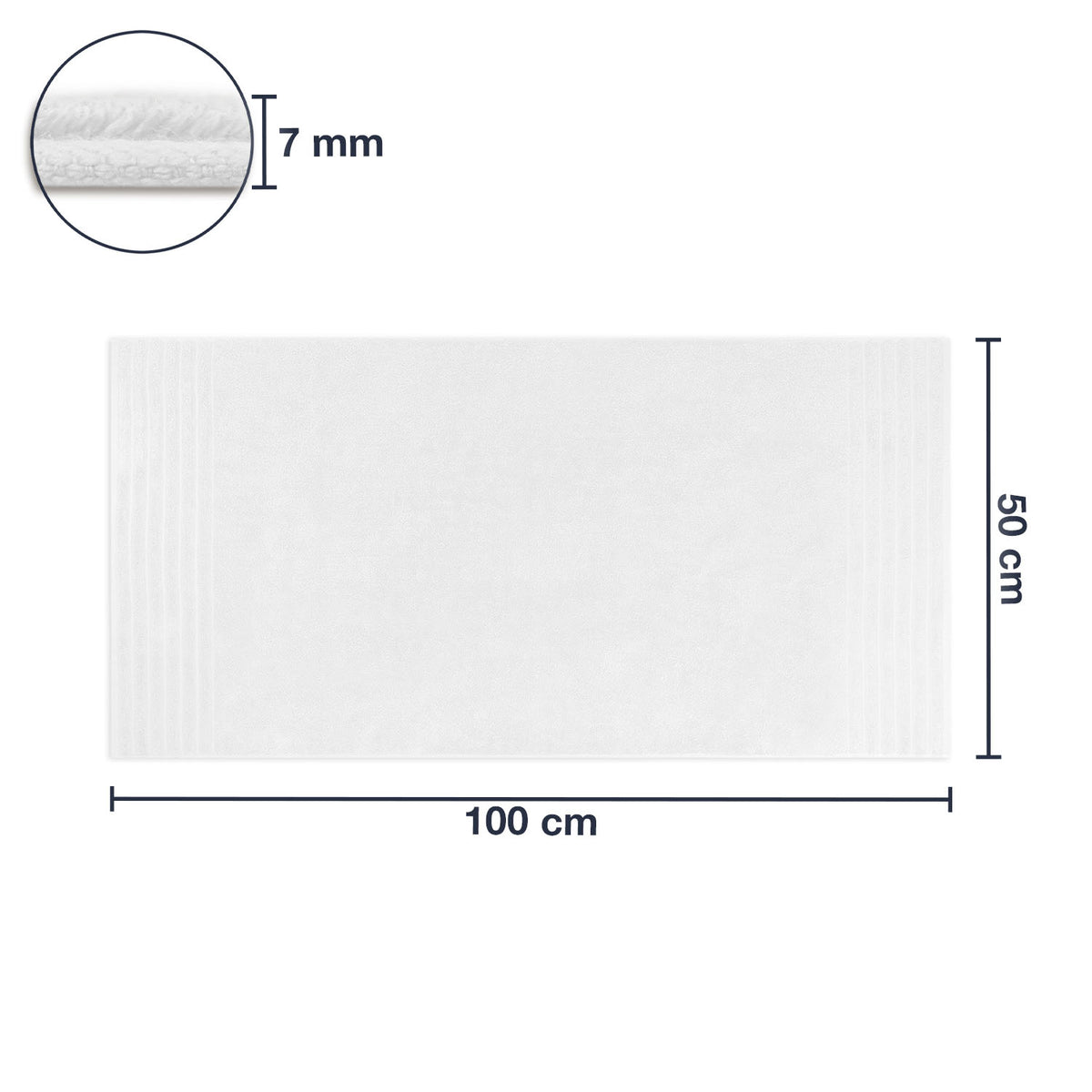 Frottier Handtuch 'Edward' | 50 x 100 cm | 100% Baumwolle | in Weiß
