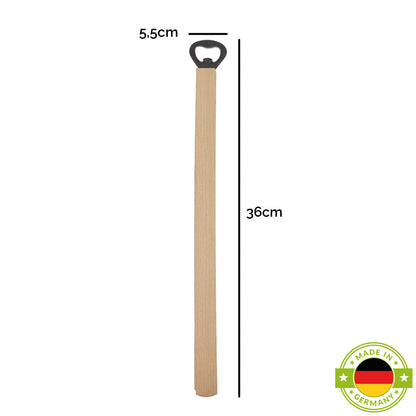 Grillzange aus Buchenholz mit eingebautem Flaschenöffner |  360x55x40 mm